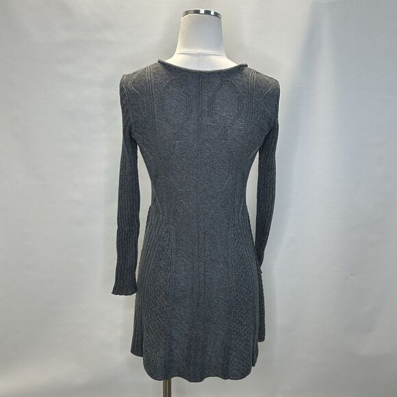 Peruvian Connection Sweater Dress Womens Sz Small Gray Pima Cotton Stretch Knit - Picture 3 of 9